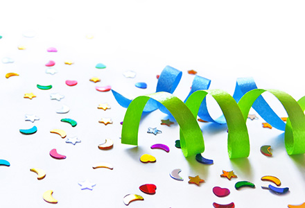 Streamers and confetti